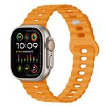 For Apple Watch Ultra 2 49mm Reverse Buckle Breathable Silicone Watch Band(California Poppy)