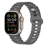 For Apple Watch Ultra 2 49mm Reverse Buckle Breathable Silicone Watch Band(Grey)