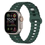 For Apple Watch Ultra 2 49mm Reverse Buckle Breathable Silicone Watch Band(Fir Green)