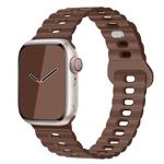 For Apple Watch Series 9 45mm Reverse Buckle Breathable Silicone Watch Band(Chocolate)