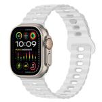 For Apple Watch Ultra 49mm Reverse Buckle Breathable Silicone Watch Band(White)