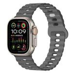 For Apple Watch Ultra 49mm Reverse Buckle Breathable Silicone Watch Band(Grey)