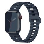 For Apple Watch SE 2022 40mm Reverse Buckle Breathable Silicone Watch Band(Midnight Color)