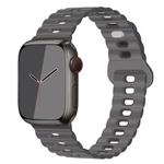 For Apple Watch Series 7 45mm Reverse Buckle Breathable Silicone Watch Band(Grey)