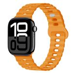 For Apple Watch Series 10 42mm Reverse Buckle Breathable Silicone Watch Band(California Poppy)