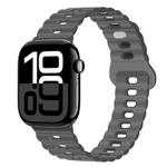 For Apple Watch Series 10 42mm Reverse Buckle Breathable Silicone Watch Band(Grey)