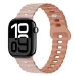 For Apple Watch Series 10 42mm Reverse Buckle Breathable Silicone Watch Band(Oxford Pink Rose Gray)