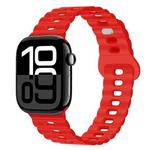 For Apple Watch Series 10 46mm Reverse Buckle Breathable Silicone Watch Band(Red)