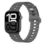 For Apple Watch Series 10 46mm Reverse Buckle Breathable Silicone Watch Band(Grey)