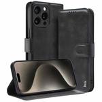 For iPhone 15 Pro IMAK Count Series Flip Leather Phone Case(Black)