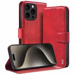 For iPhone 15 Pro IMAK Count Series Flip Leather Phone Case(Red)