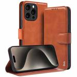 For iPhone 15 Pro Max IMAK Count Series Flip Leather Phone Case(Brown)