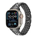 For Apple Watch Ultra 49mm Bling Diamond Chain Metal Watch Band(Black)