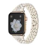 For Apple Watch Series 8 45mm Bling Diamond Chain Metal Watch Band(Starlight)