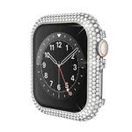 For Apple Watch Series 6 / 5 / 4 / SE 44mm Hollowed Diamond Metal Watch Case(Starlight)