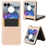 For Motorola Razr 50 Honeycomb Dot Texture Card Slot Leather Phone Case(Rose Gold)