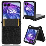 For Motorola Razr 60 Honeycomb Dot Texture Card Slot Leather Phone Case(Black)