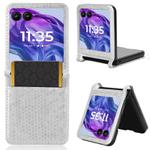 For Motorola Razr 60 Honeycomb Dot Texture Card Slot Leather Phone Case(Silver)