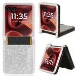 For Motorola Razr 60 Ultra Honeycomb Dot Texture Card Slot Leather Phone Case(Silver)