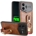 For Redmi K80 Pro Champion Edition Wristband Leather Back Phone Case(Brown)