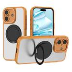 For iPhone 16 Plus Bodyguard Rotating Bracket MagSafe Phone Case(Orange)