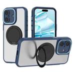 For iPhone 16 Plus Bodyguard Rotating Bracket MagSafe Phone Case(Blue)