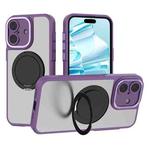 For iPhone 16 Plus Bodyguard Rotating Bracket MagSafe Phone Case(Purple)