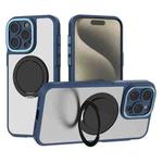 For iPhone 15 Pro Max Bodyguard Rotating Bracket MagSafe Phone Case(Blue)