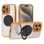 For iPhone 15 Pro Bodyguard Rotating Bracket MagSafe Phone Case(Orange)