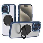 For iPhone 15 Pro Bodyguard Rotating Bracket MagSafe Phone Case(Blue)