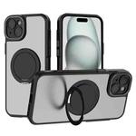 For iPhone 15 Bodyguard Rotating Bracket MagSafe Phone Case(Black)