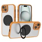 For iPhone 15 Bodyguard Rotating Bracket MagSafe Phone Case(Orange)