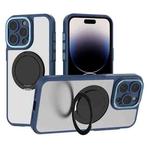 For iPhone 14 Pro Bodyguard Rotating Bracket MagSafe Phone Case(Blue)