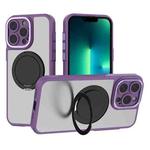 For iPhone 13 Pro Max Bodyguard Rotating Bracket MagSafe Phone Case(Purple)