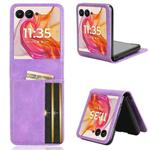 For Motorola Razr 50 Ultra Skin Feel Card Slot Leather Phone Case(Purple)