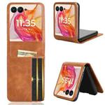 For Motorola Razr 50 Ultra Skin Feel Card Slot Leather Phone Case(Brown)