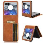 For Motorola Razr 50 Skin Feel Card Slot Leather Phone Case(Brown)