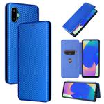 For Samsung Galaxy M06 5G / F06 5G Carbon Fiber Texture Flip Leather Phone Case(Blue)