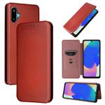 For Samsung Galaxy M06 5G / F06 5G Carbon Fiber Texture Flip Leather Phone Case(Brown)