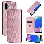For Samsung Galaxy M06 5G / F06 5G Carbon Fiber Texture Flip Leather Phone Case(Pink)