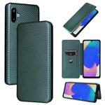 For Samsung Galaxy M06 5G / F06 5G Carbon Fiber Texture Flip Leather Phone Case(Green)