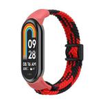 For Xiaomi Smart Band 9 / 8 Nylon Braided Loop Magnetic Buckle Integrated Watch Band(Red Black)