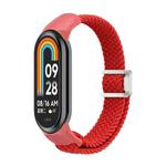 For Xiaomi Smart Band 9 / 8 Nylon Braided Loop Magnetic Buckle Integrated Watch Band(Red)