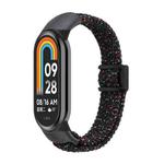 For Xiaomi Smart Band 9 / 8 Nylon Braided Loop Magnetic Buckle Integrated Watch Band(Starlight Black)