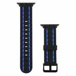 For Apple Watch 5 & 4 44mm / 3 & 2 & 1 42mm Silicone Wave Style Watch Band(Blue)