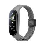 For Xiaomi Mi Band 7 / 6 / 5 / 4 / 3 Nylon Braided Loop Magnetic Buckle Integrated Watch Band(Grey)