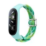 For Xiaomi Mi Band 7 / 6 / 5 / 4 / 3 Nylon Braided Loop Magnetic Buckle Integrated Watch Band(Colorful Green)