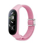 For Xiaomi Mi Band 7 / 6 / 5 / 4 / 3 Nylon Braided Loop Magnetic Buckle Integrated Watch Band(Pink)