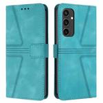 For Samsung Galaxy S24 FE 5G Triangle Solid Color Leather Phone Case(Green)