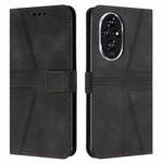 For Honor 200 Triangle Solid Color Leather Phone Case(Black)